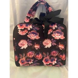 Ellen Tracy make up Organizer floral pink and black bag